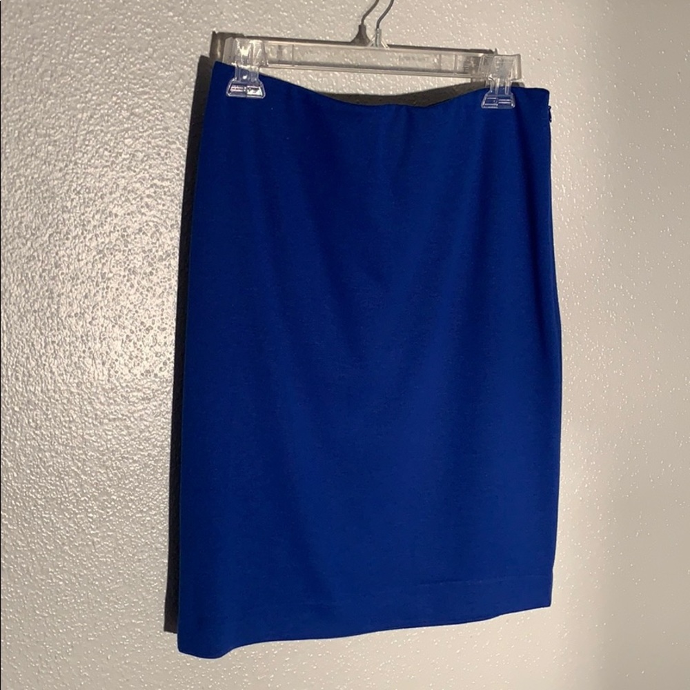 Royal blue pencil skirt.